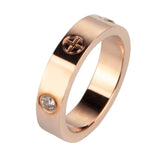 Inlaid Diamonds with Carved Cross Ring