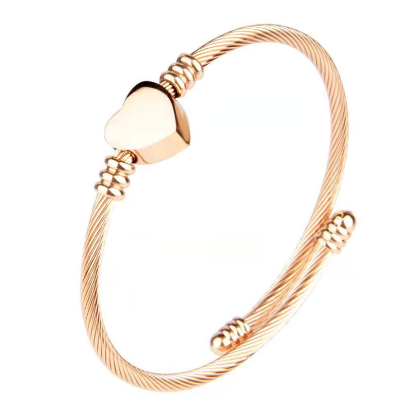 Solid Heart Cable Bracelet