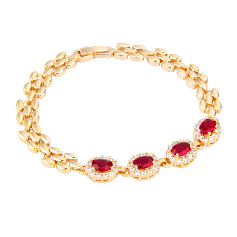 Gold Gemstone Chain Bracelet