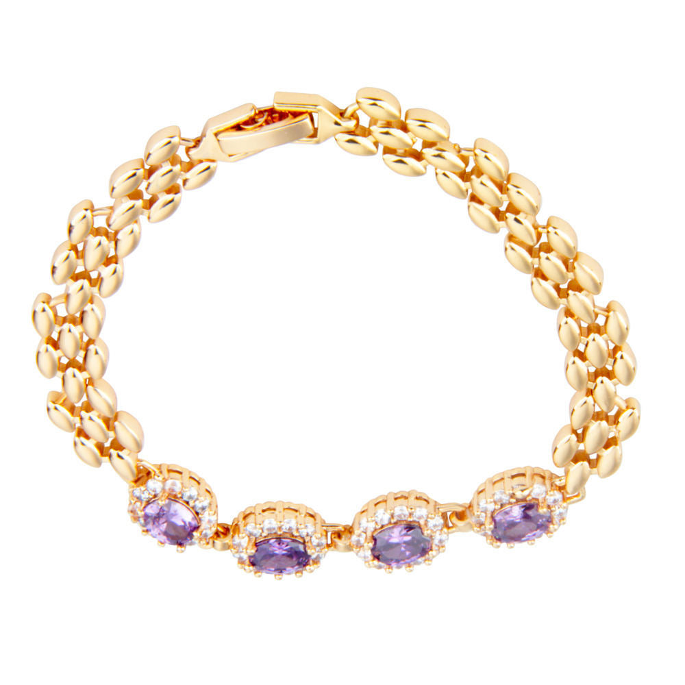 Gold Gemstone Chain Bracelet