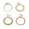 Four Gold Chain Bracelet Set