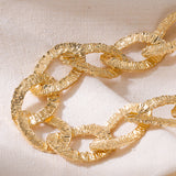 Gold Foil Oval Link Necklace