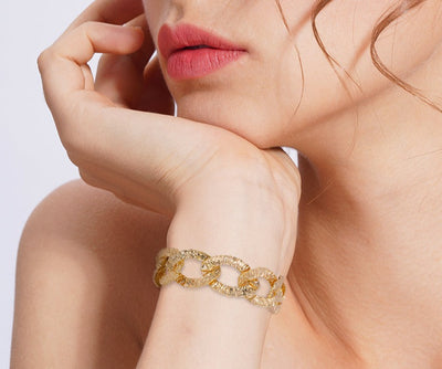 Gold Foil Oval Link Bracelet